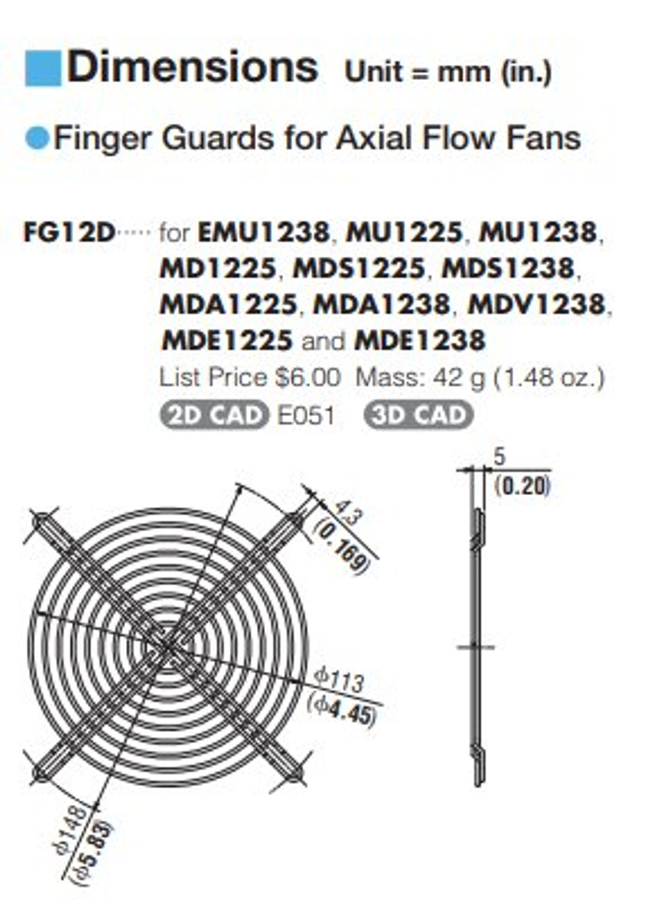 FG12D - Dimensions