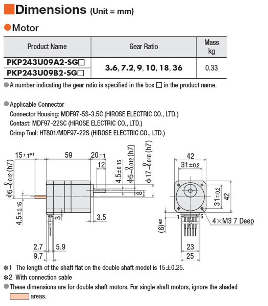 PKP243U09B2-SG7.2 - Dimensions