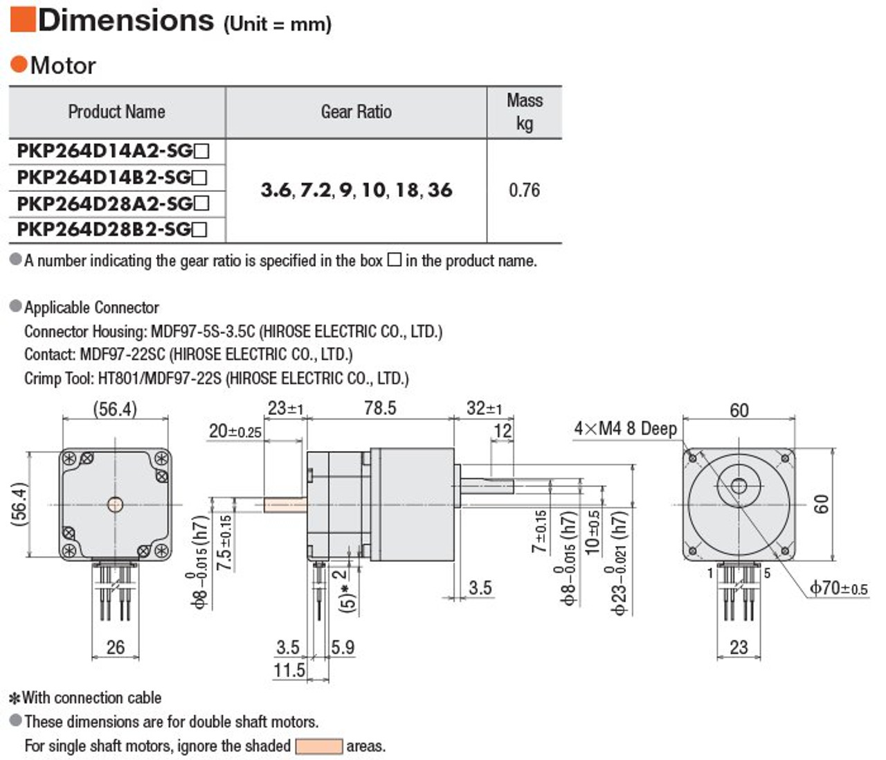 PKP264D28B2-SG10 - Dimensions