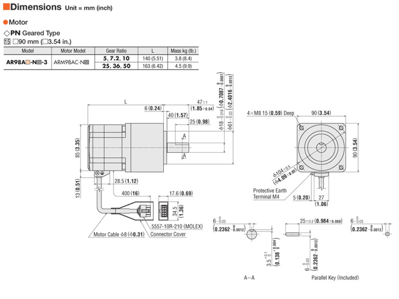 ARM98AC-N25 - Dimensions