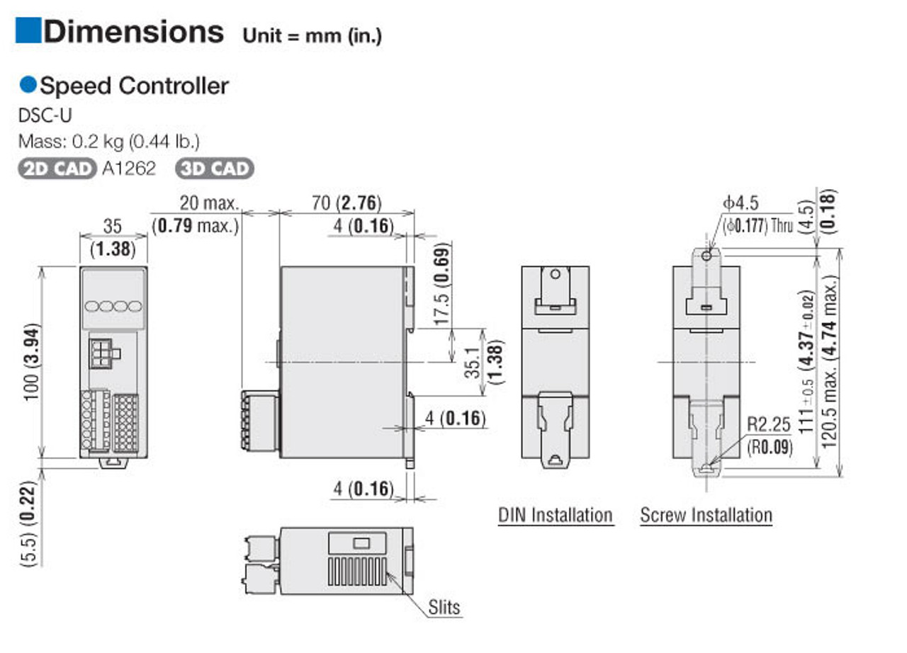 DSCI425UA-18V - Dimensions