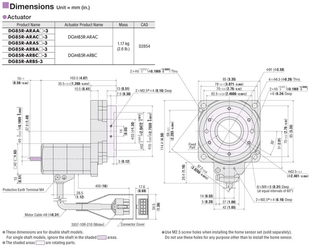 DG85R-ARAA2-3 - Dimensions