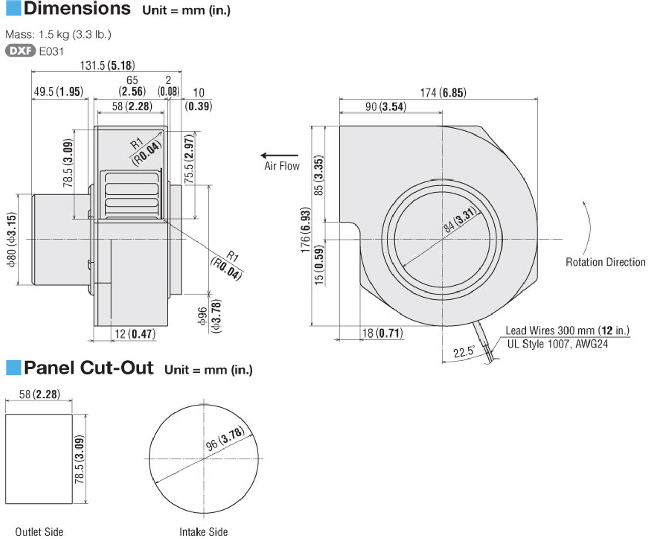 T-MBD12-24A-FA - Dimensions