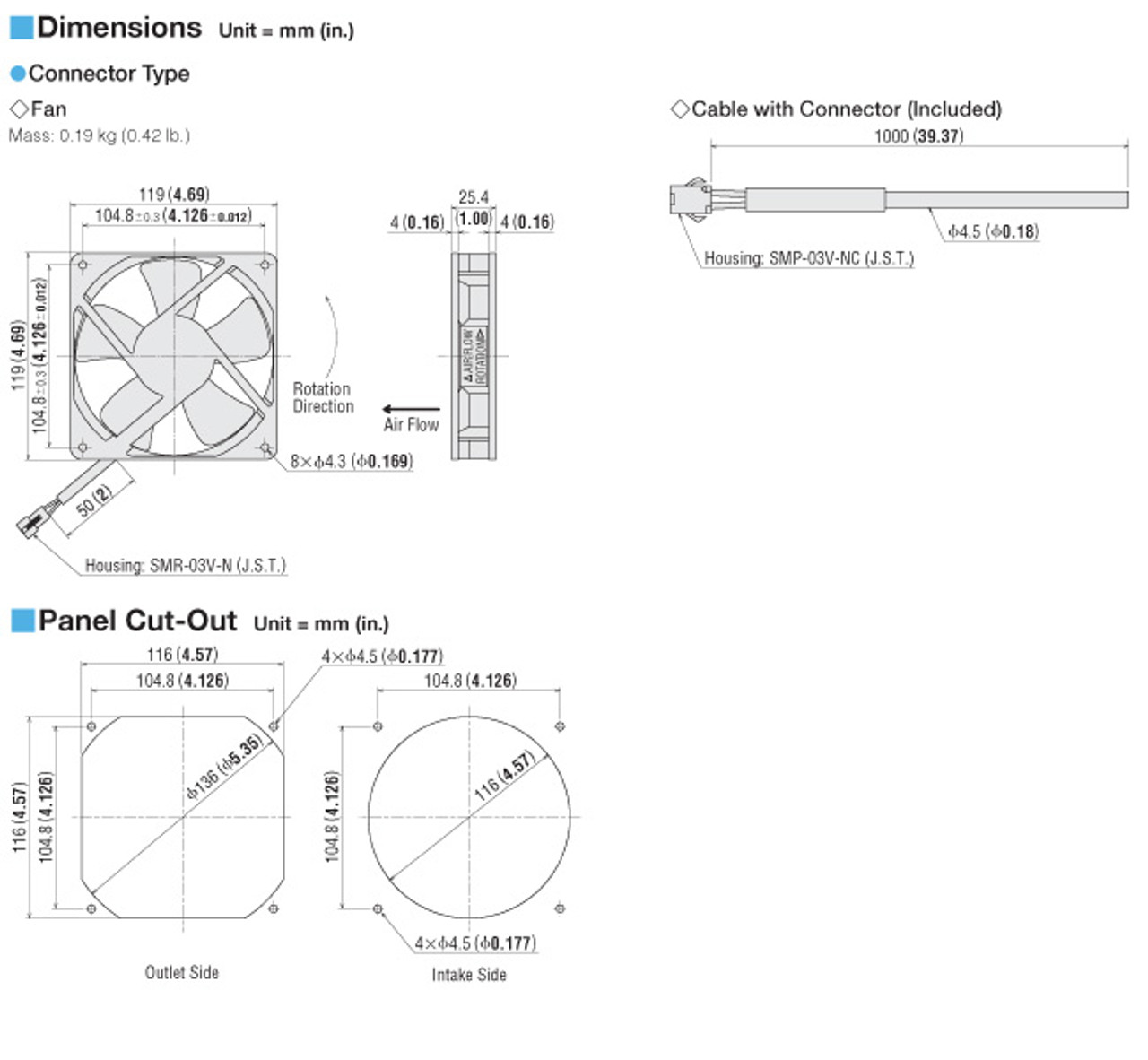 T-MD1225-12HG - Dimensions