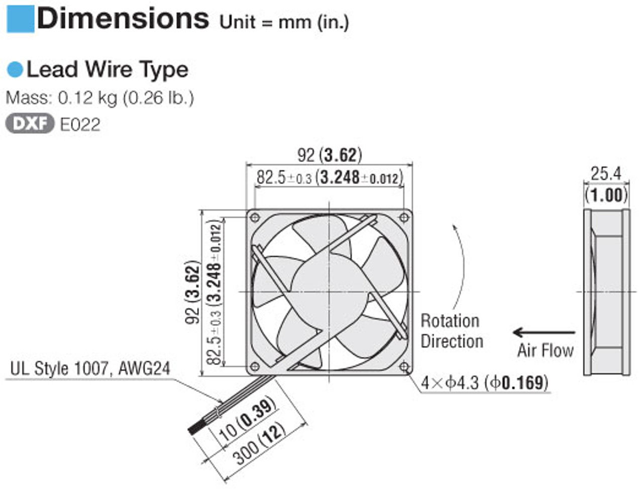 T-MDA925-12-G - Dimensions