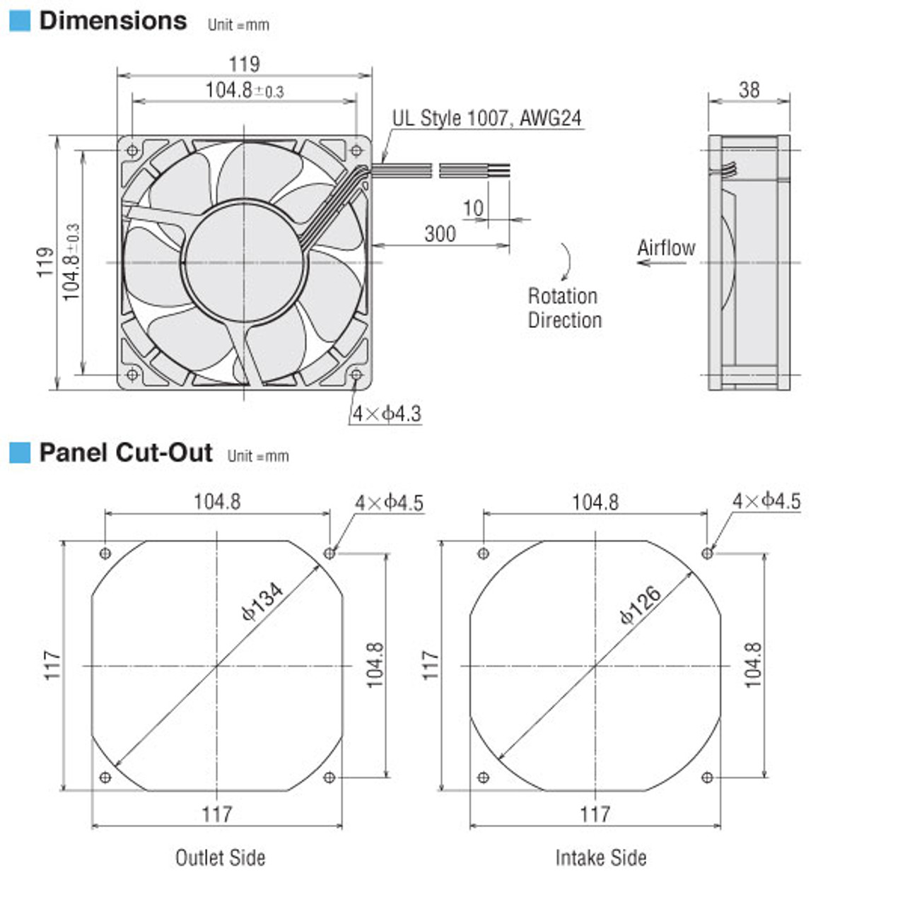 T-MDS1238-24-G - Dimensions