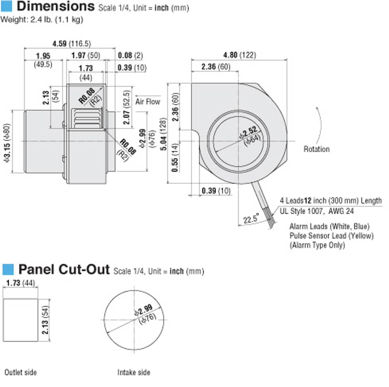 T-MBD8-48-GA - Dimensions