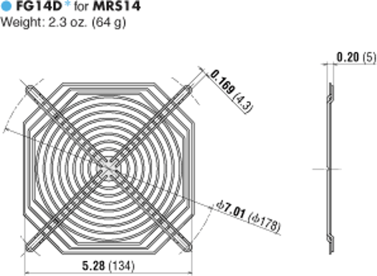 T-MRS14-TUL-G - Dimensions