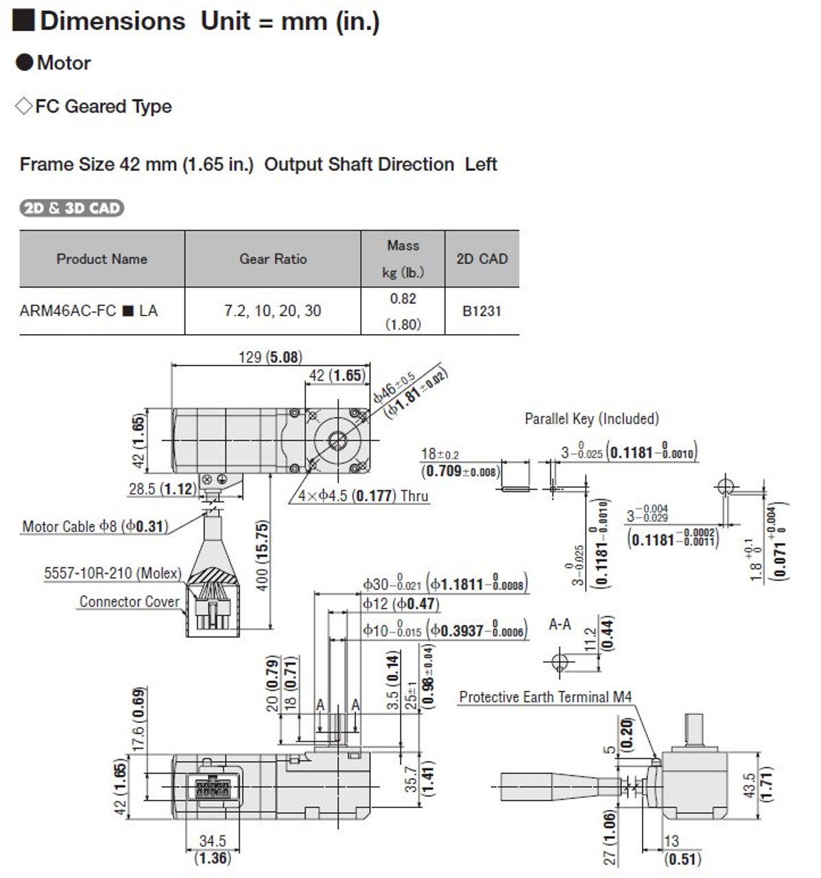 ARM46AC-FC10LA - Dimensions