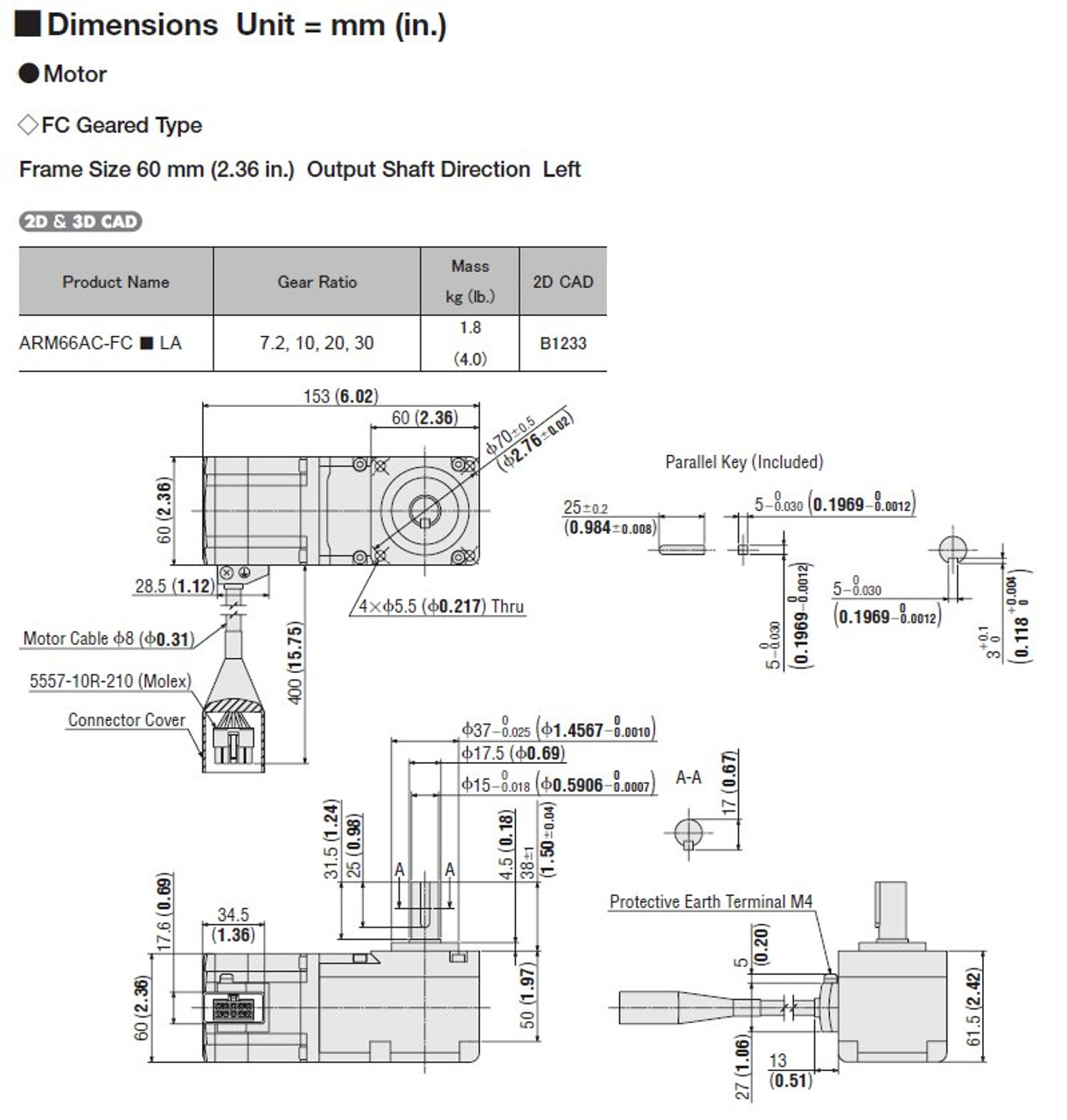 ARM66AC-FC30LA - Dimensions