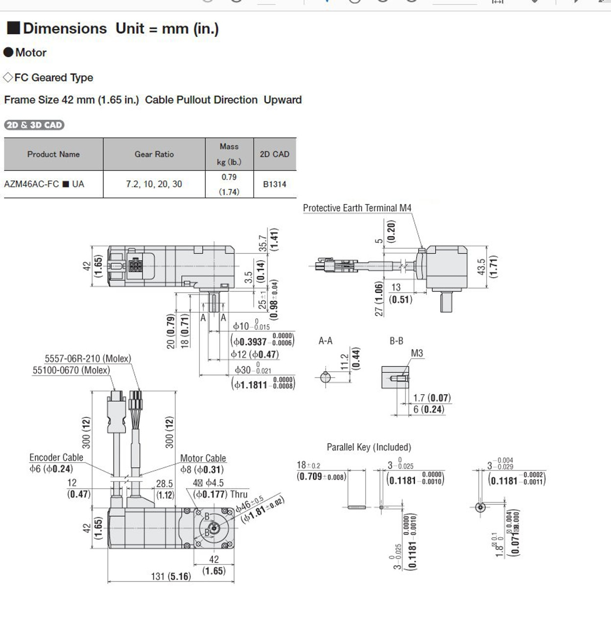 AZM46AC-FC10UA - Dimensions