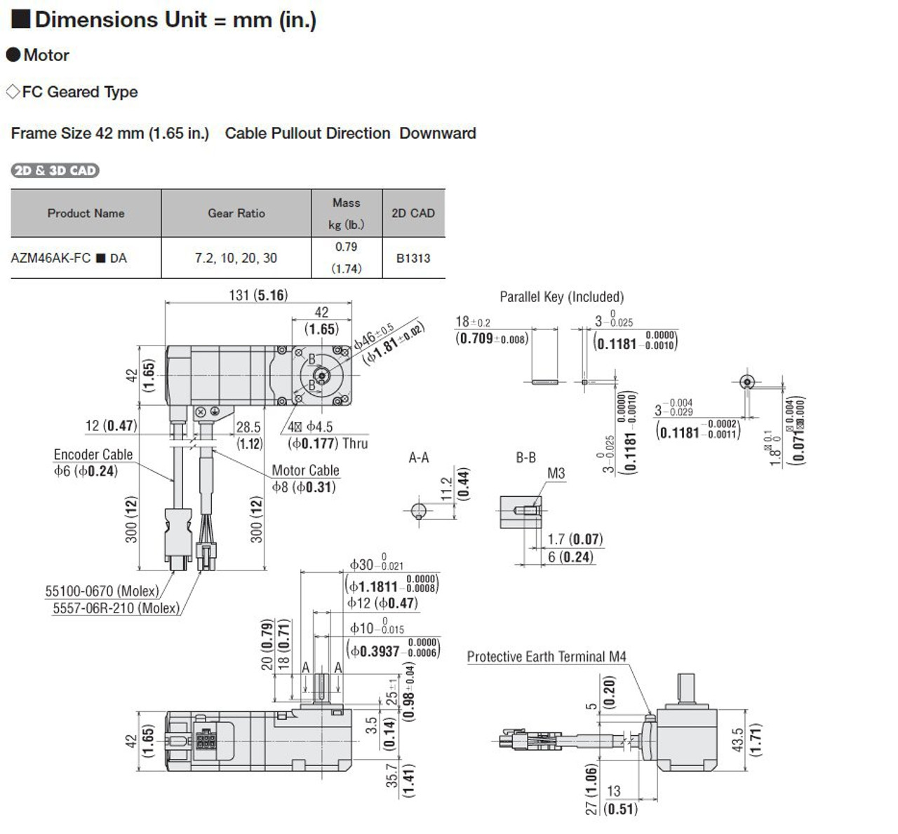 AZM46AK-FC10DA - Dimensions