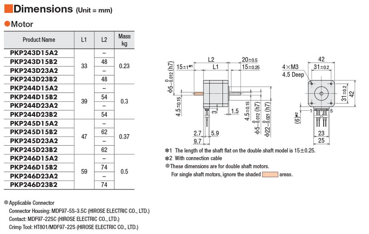 PKP244D08B2 - Dimensions