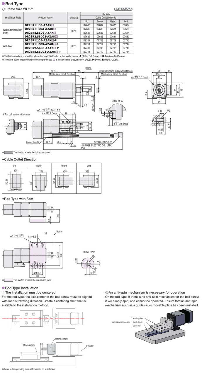 DR28R1A03-AZAKL-P - Dimensions