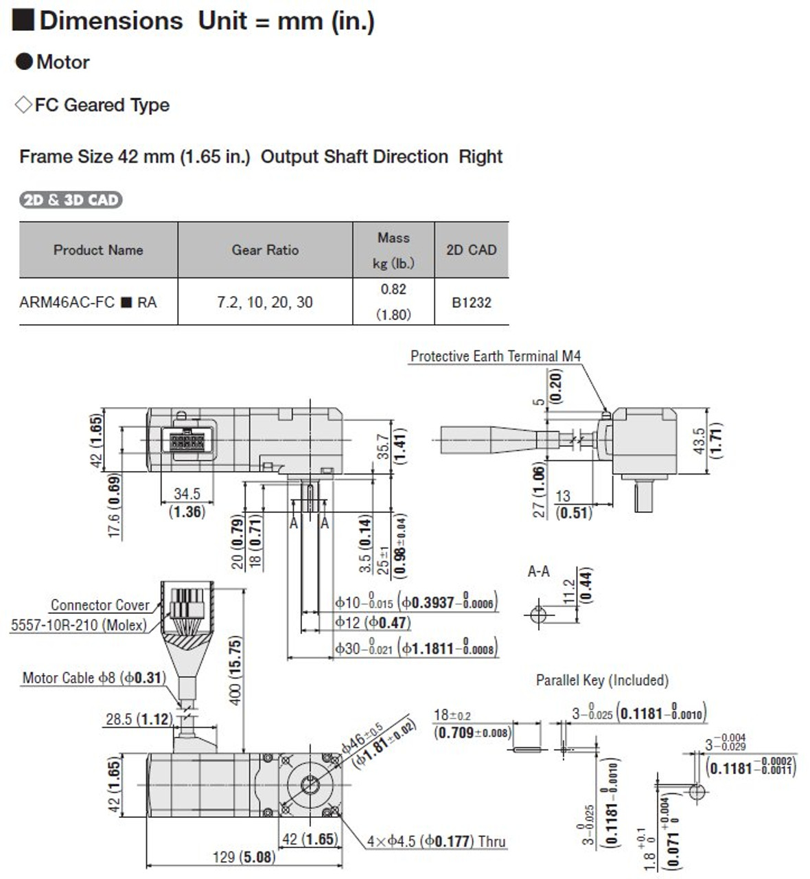 ARM46AC-FC30RA - Dimensions