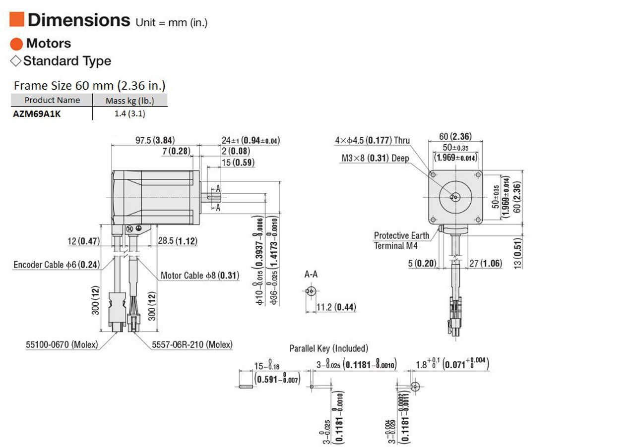 AZM69A1K - Dimensions