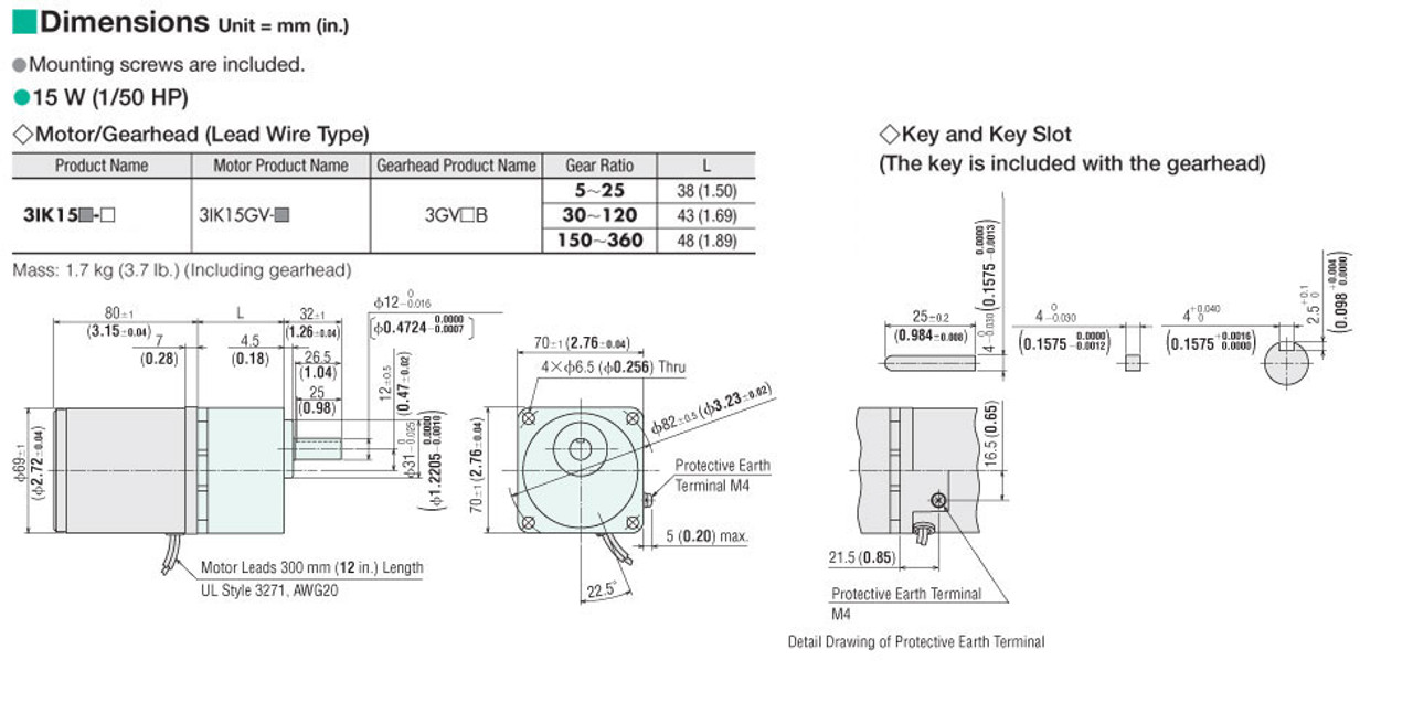 3IK15UA-7.5 - Dimensions