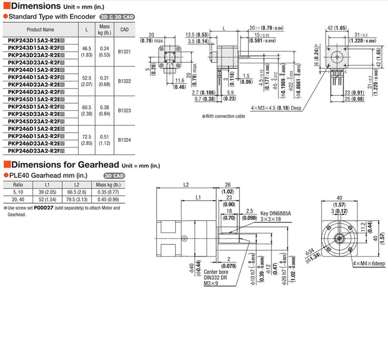 PKP245D15A2-R2FL / PLE40-5B / P00027 - Dimensions