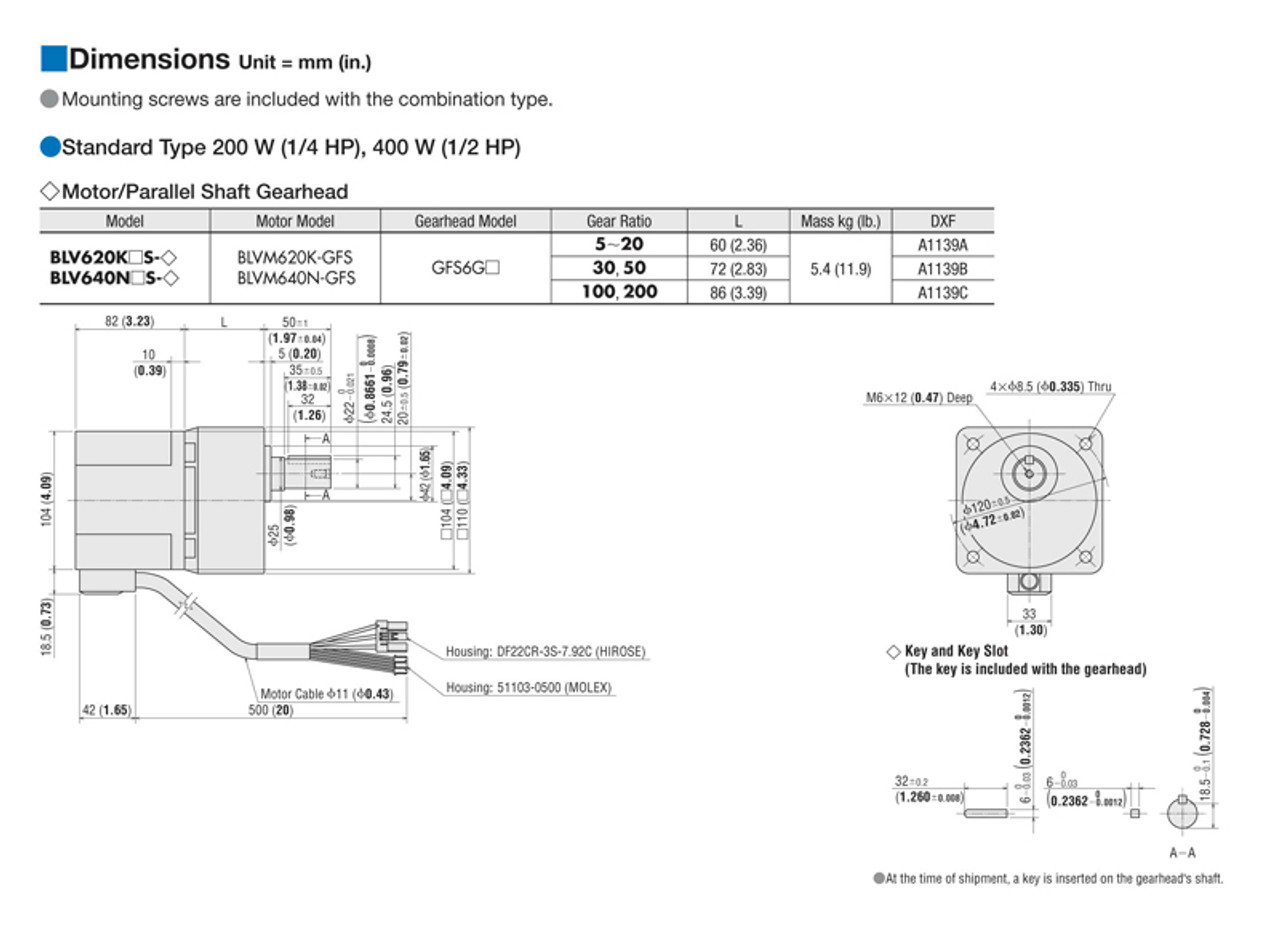 BLV620K200S-3 - Dimensions