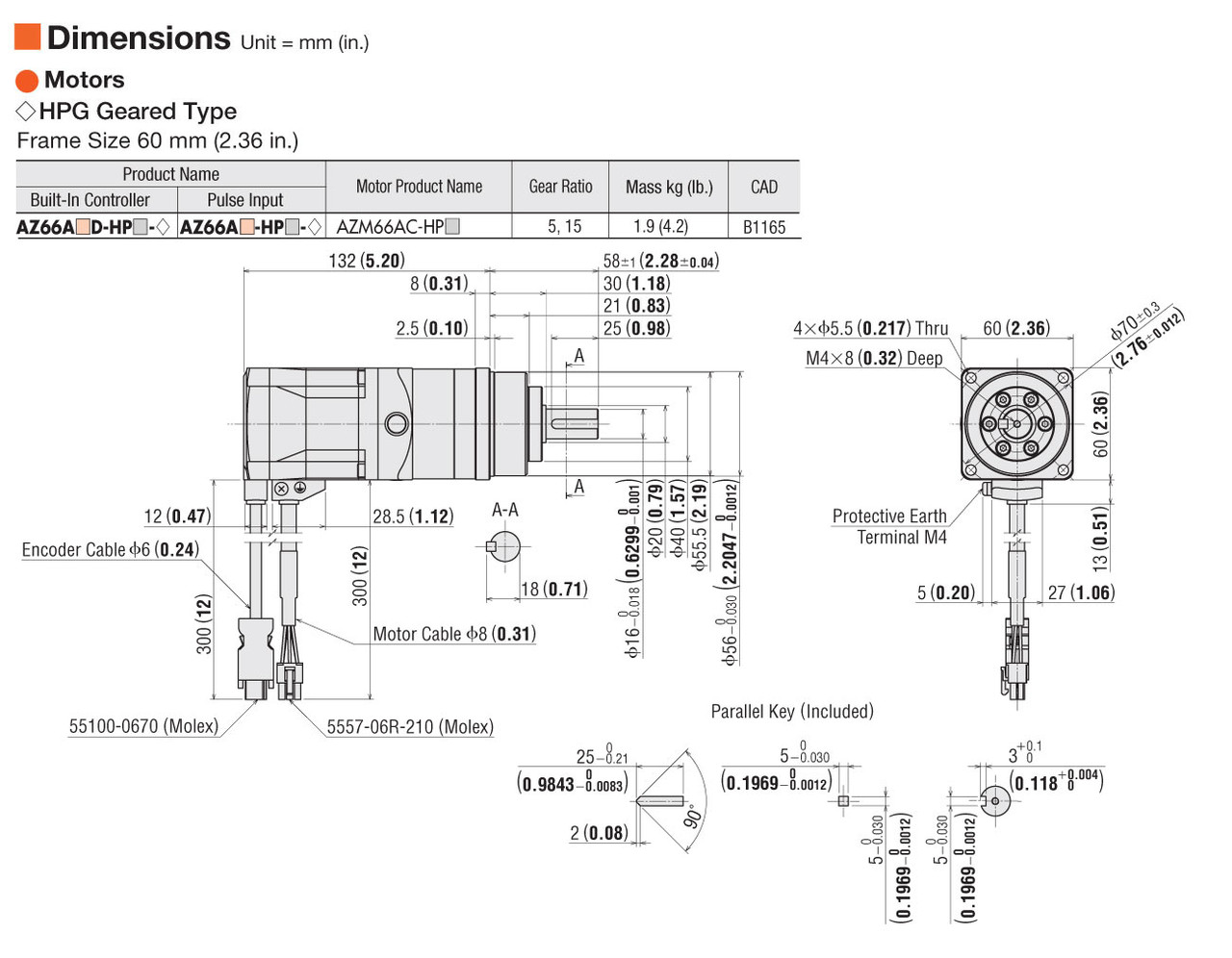 AZM66AC-HP5 - Dimensions