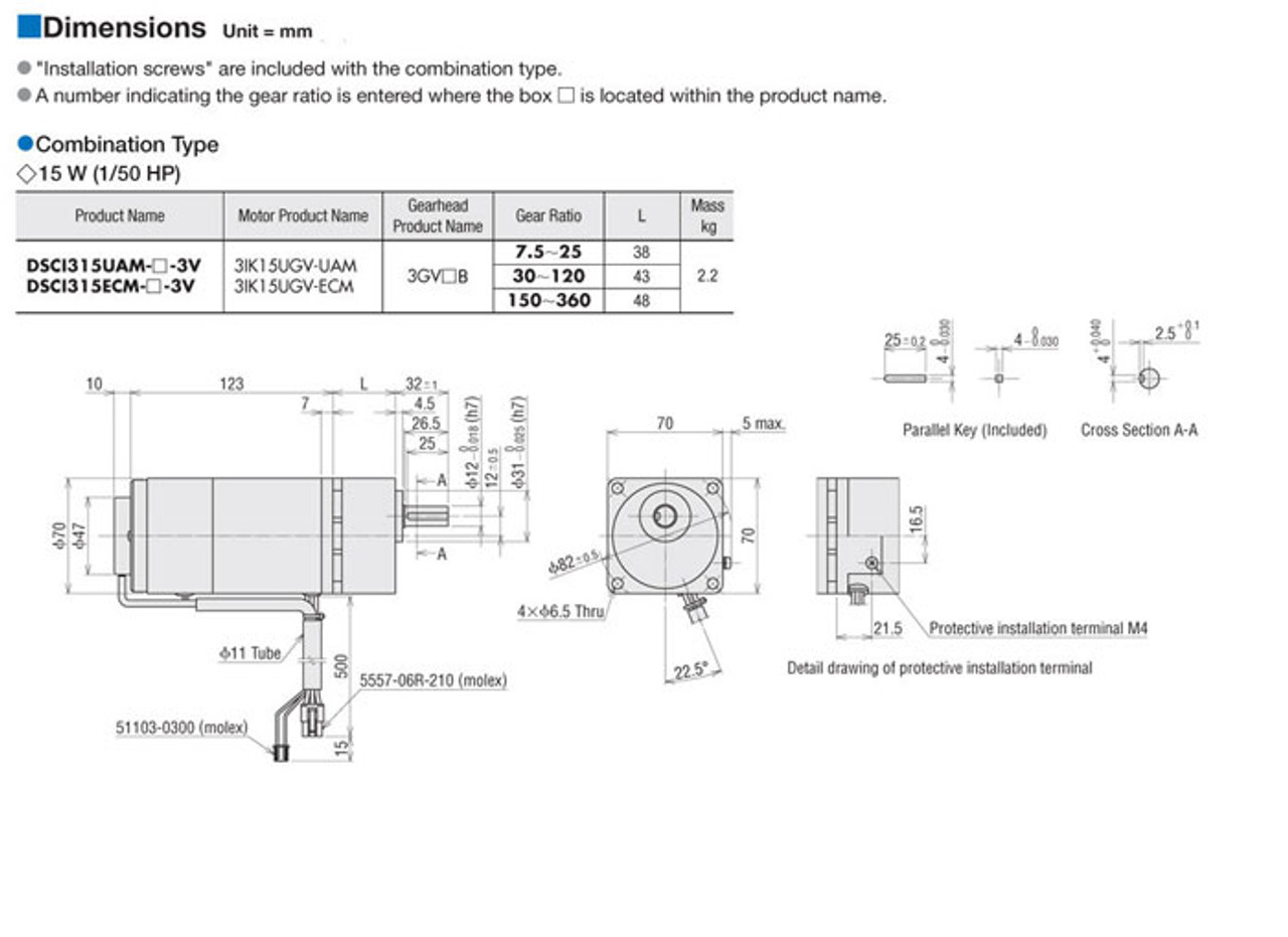 3IK15UUAM-18 - Dimensions