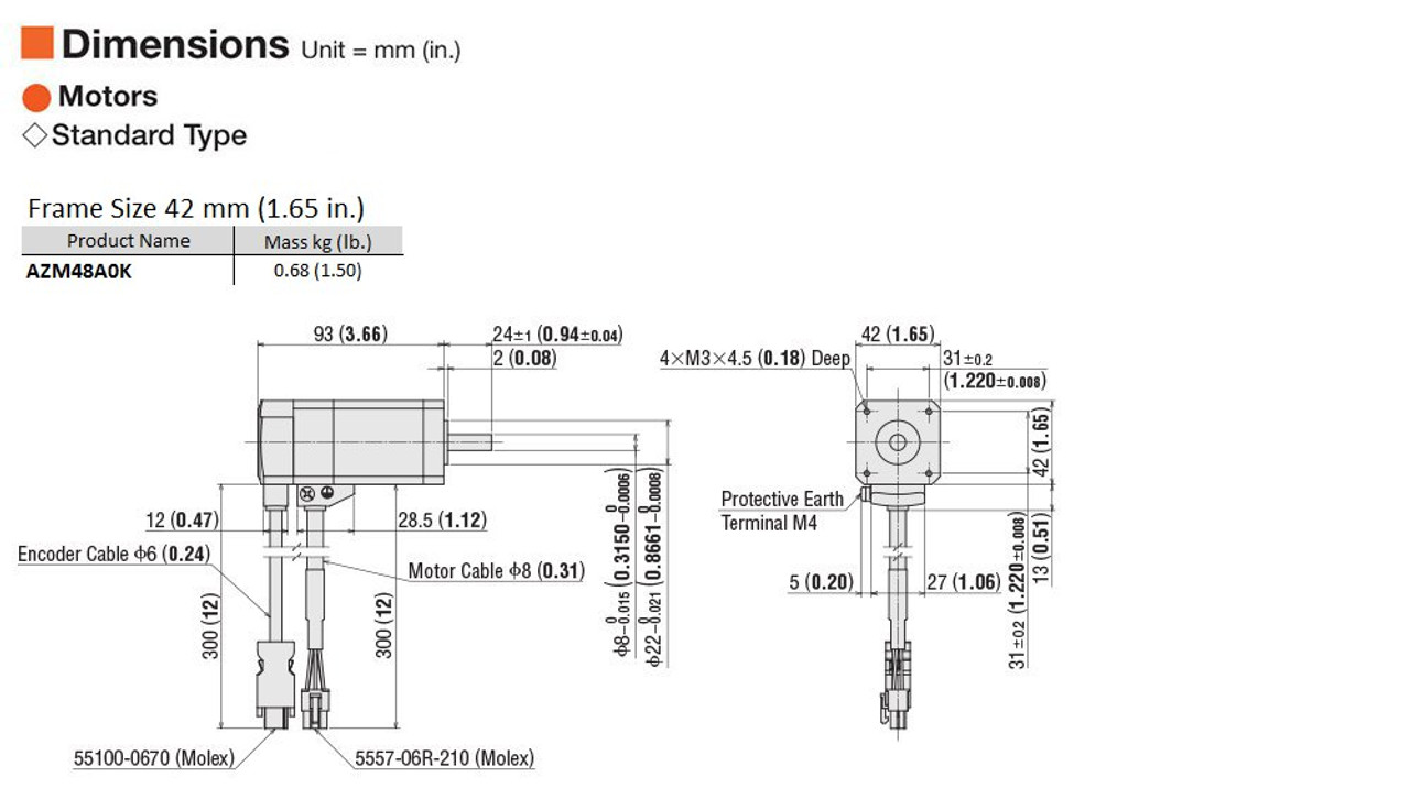 AZM48A0K - Dimensions