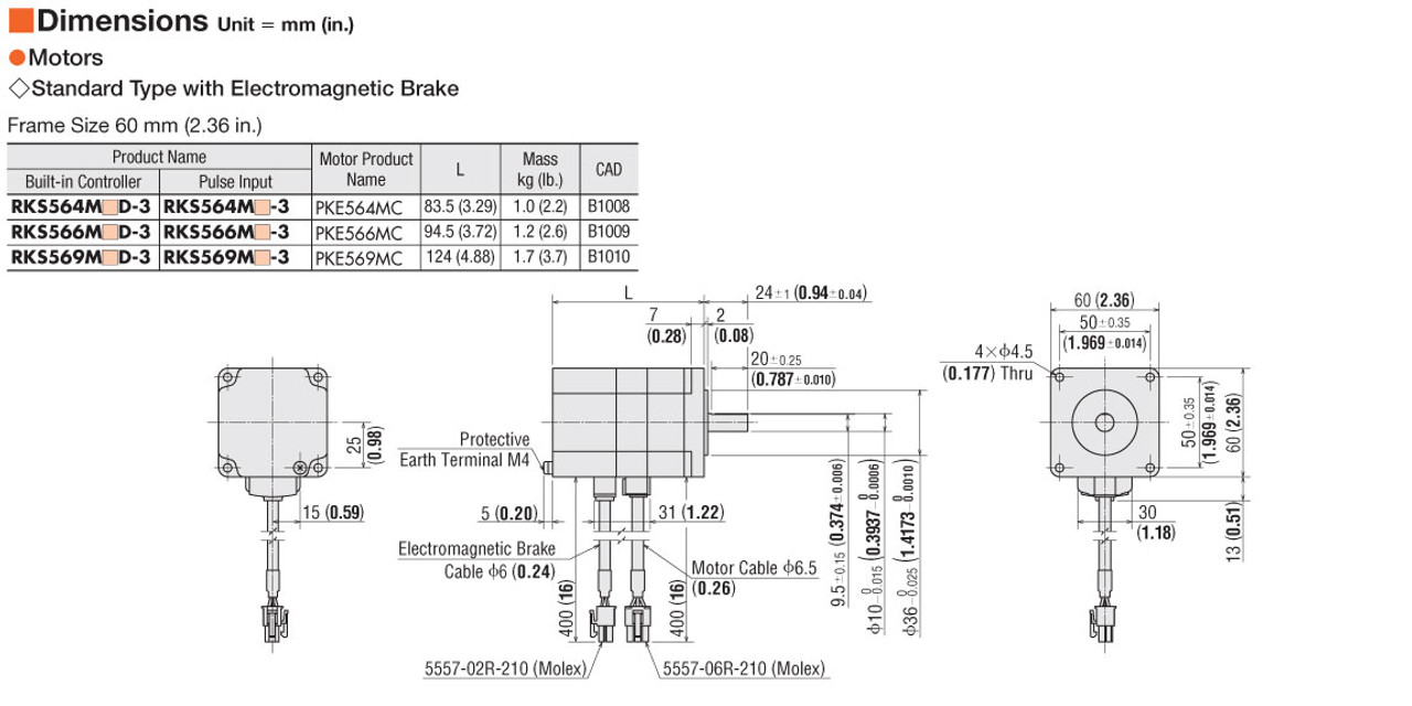 PKE566MC - Dimensions