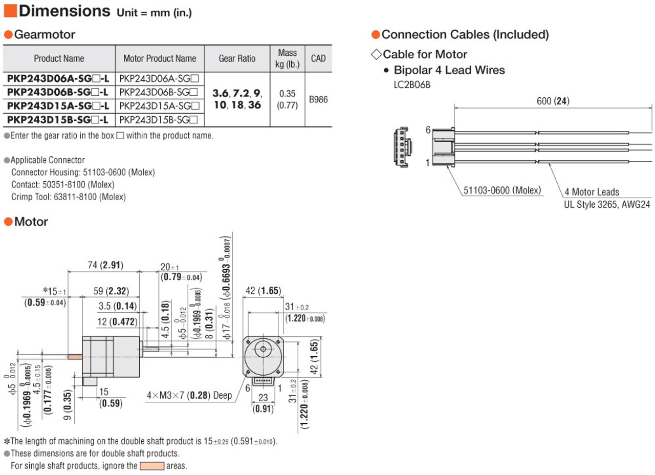 PKP243D06A-SG36-L - Dimensions