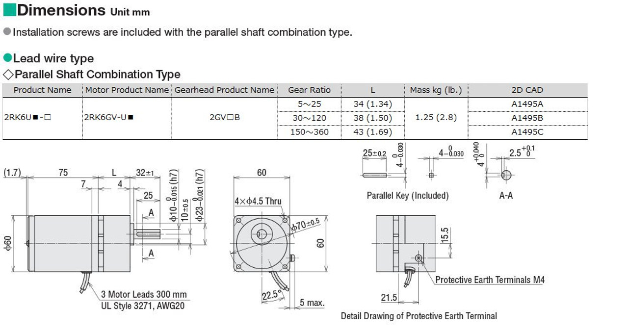 2RK6UA-50 - Dimensions