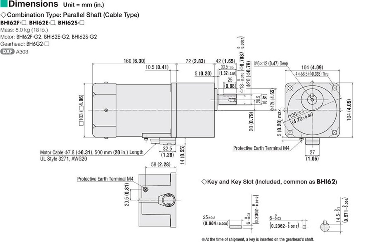 BHI62E-15 - Dimensions