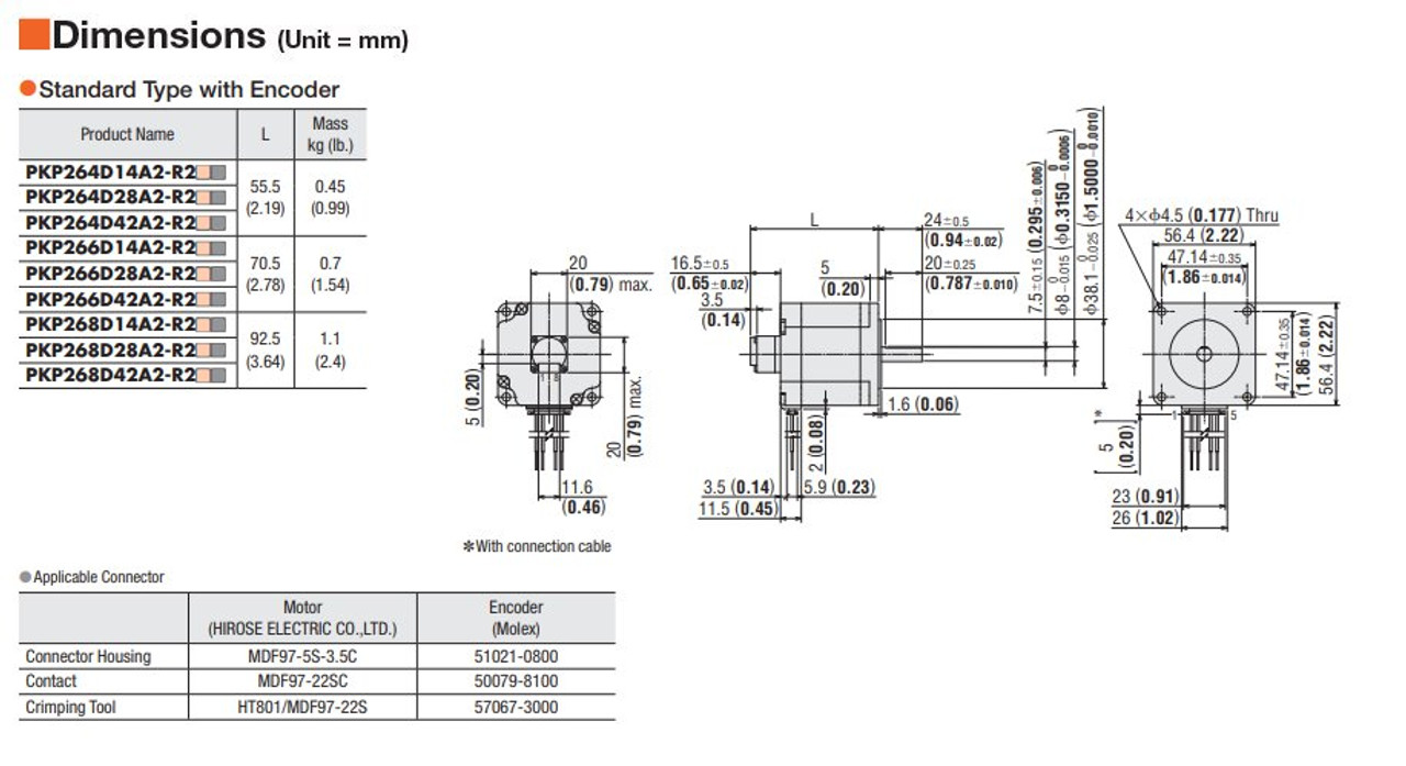 PKP264D42A2-R2F - Dimensions