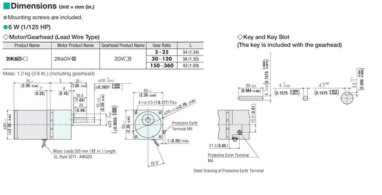 2IK6UA-15 - Dimensions