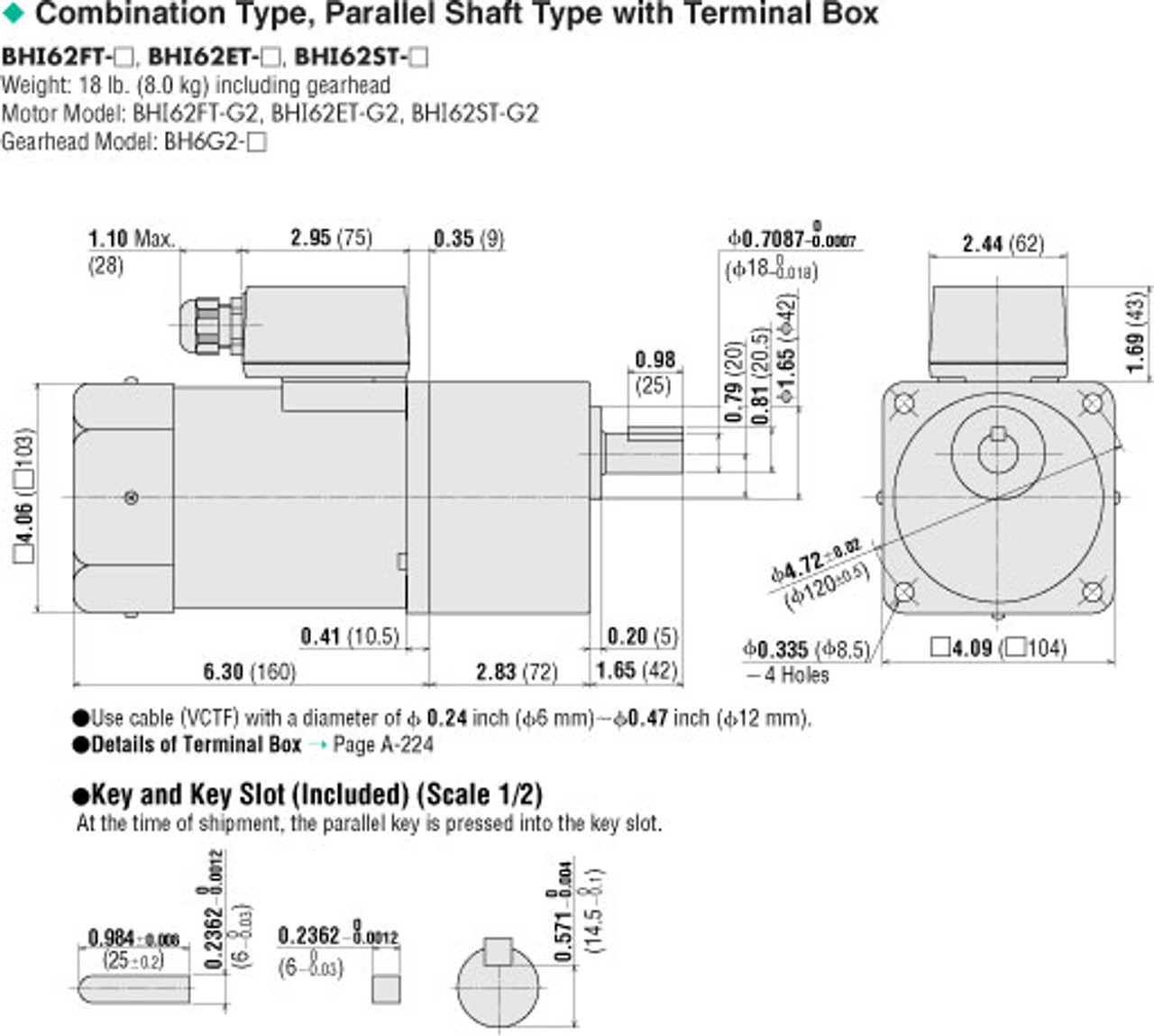 BHI62ET-3 - Dimensions