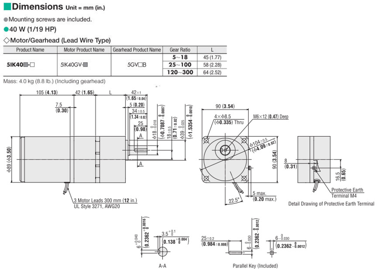 5IK40UC-60 - Dimensions