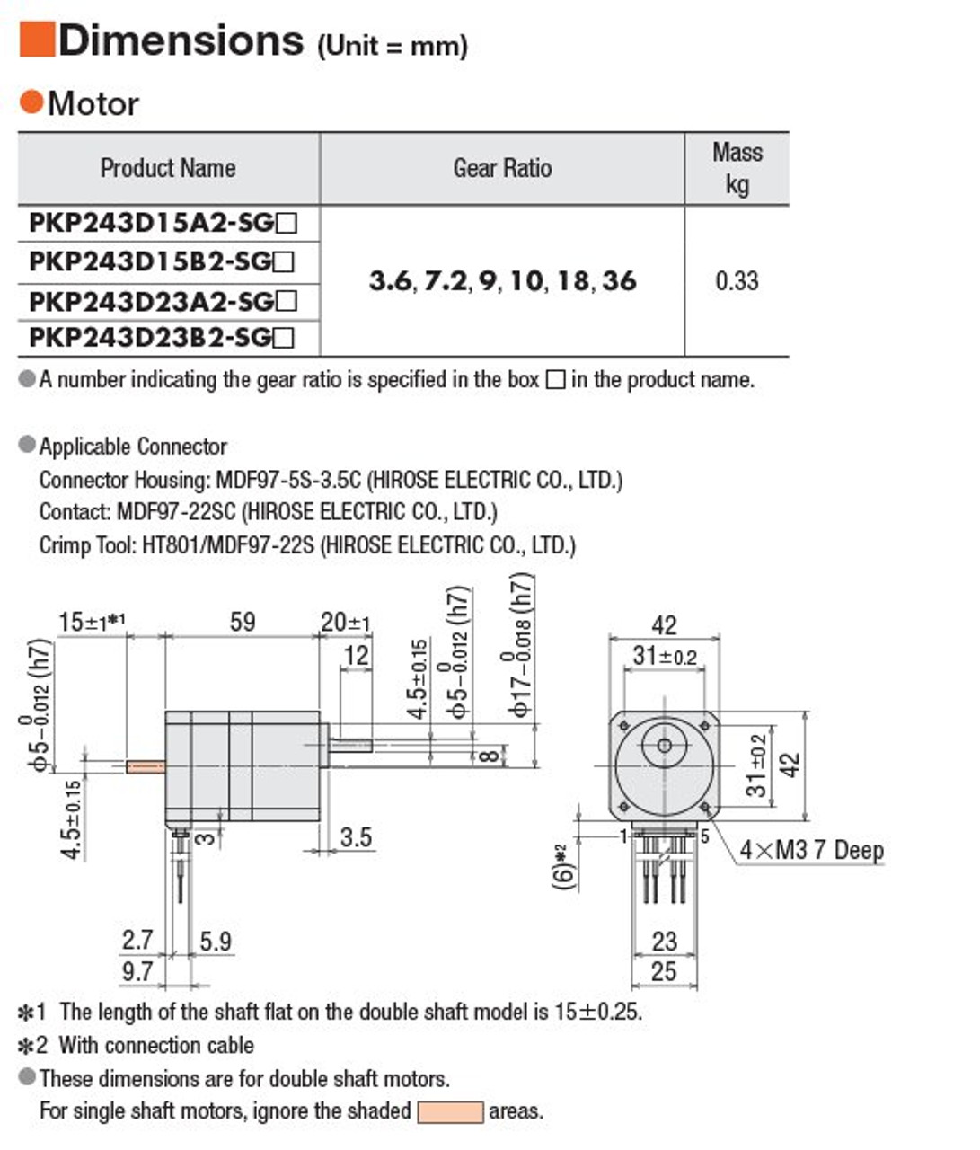 PKP243D23A2-SG9 - Dimensions