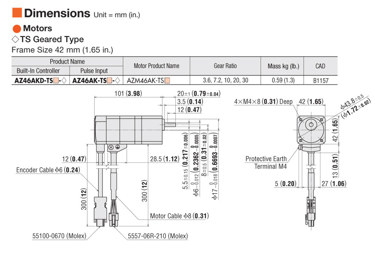 AZ46AK-TS30 - Dimensions