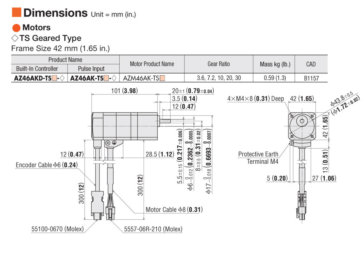 AZ46AKD-TS20 - Dimensions