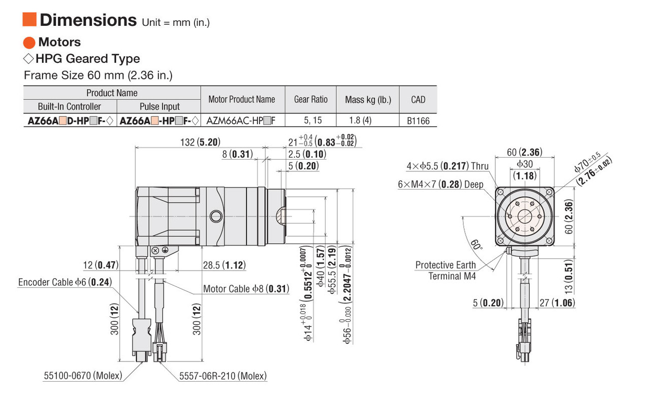 AZ66AA-HP5F - Dimensions