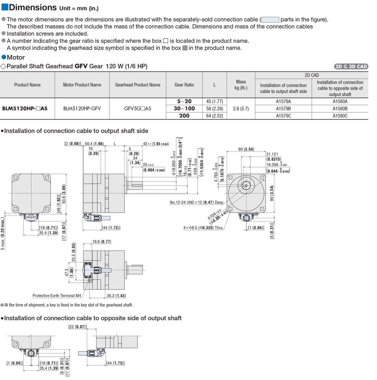 BLM5120HP-10AS - Dimensions