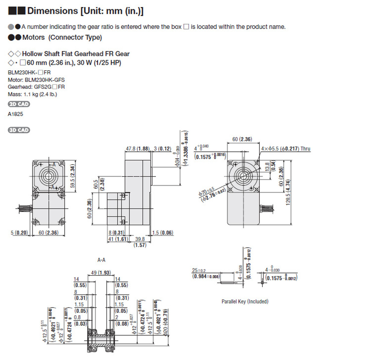 BLM230HK-10FR - Dimensions