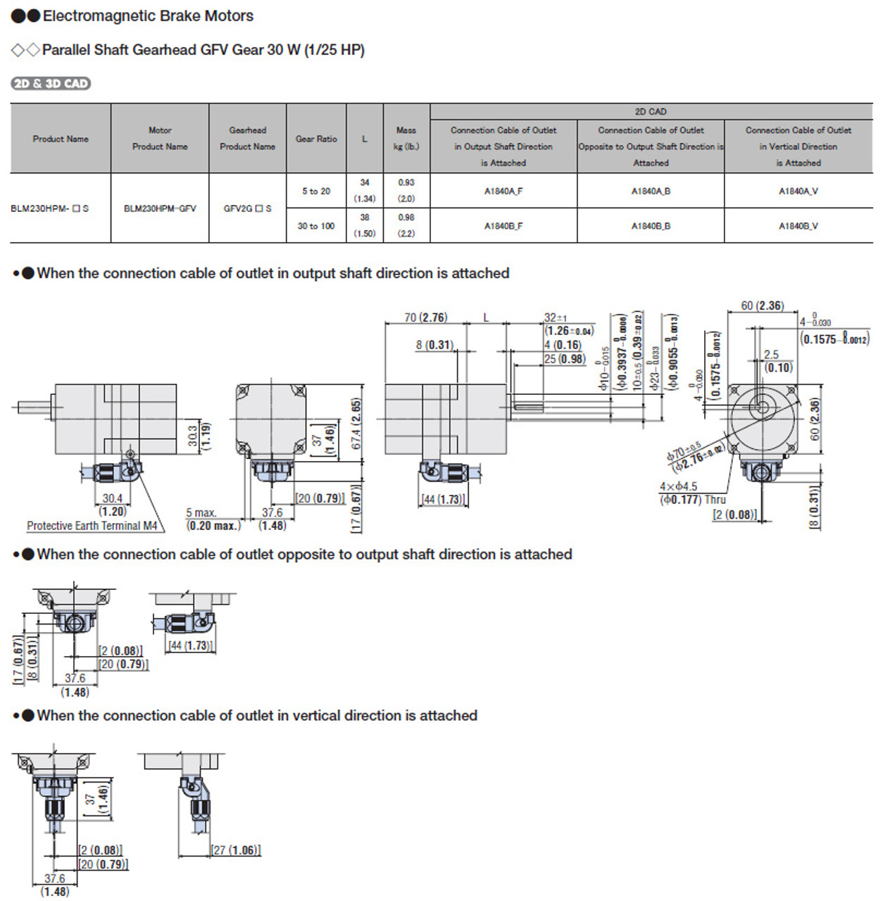 BLM230HPM-20S - Dimensions