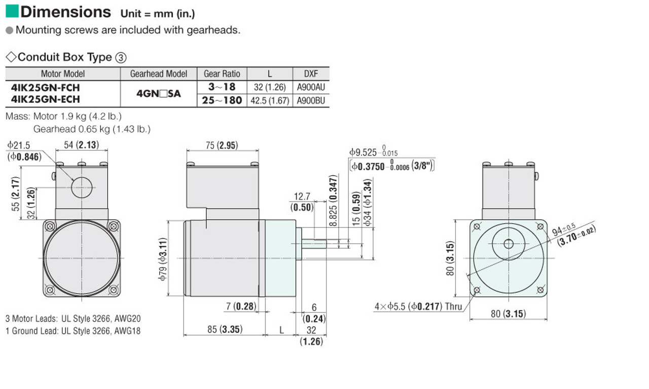 4IK25GN-FCH - Dimensions