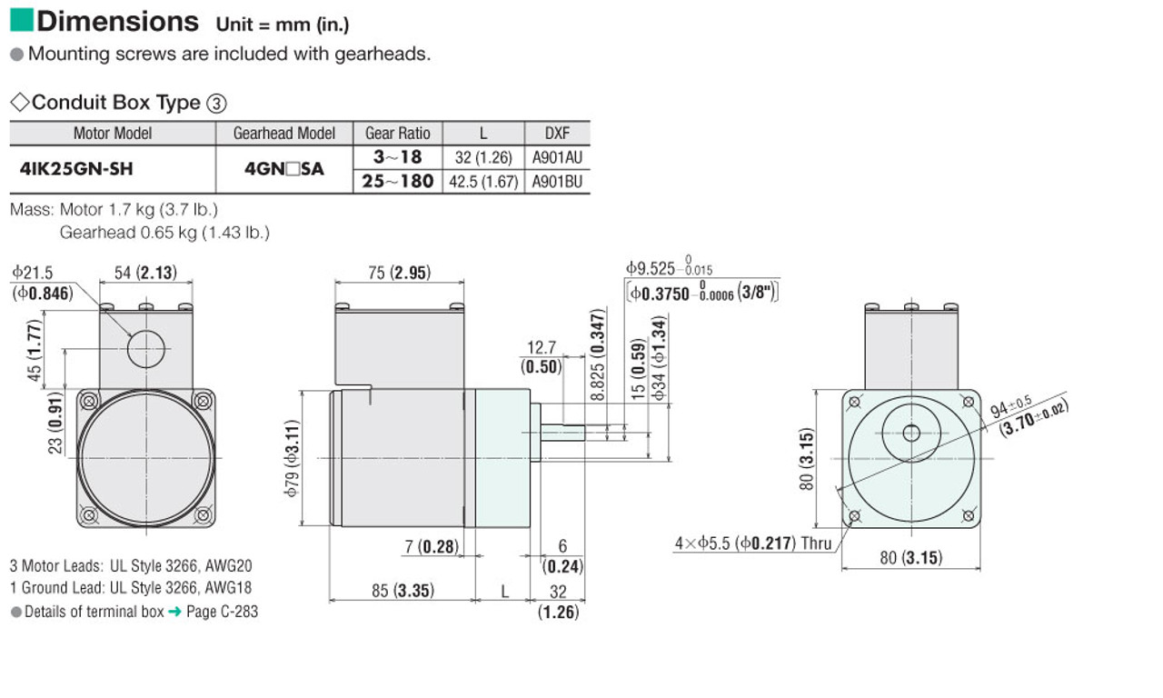 4IK25GN-SH - Dimensions