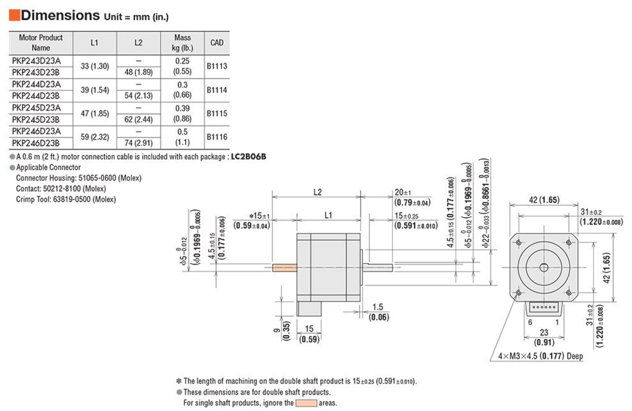 PKP244D23B - Dimensions