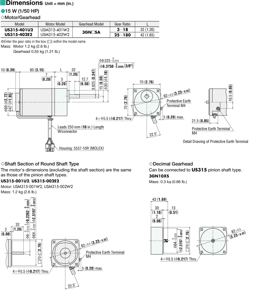 USM315-402W2 - Dimensions