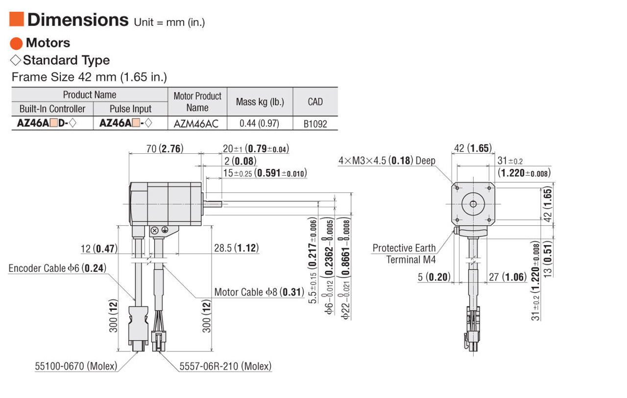 AZ46AC - Dimensions