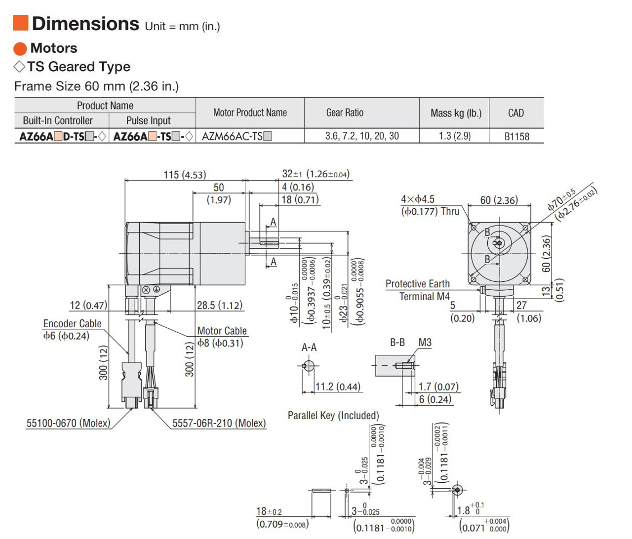 AZ66AC-TS30 - Dimensions