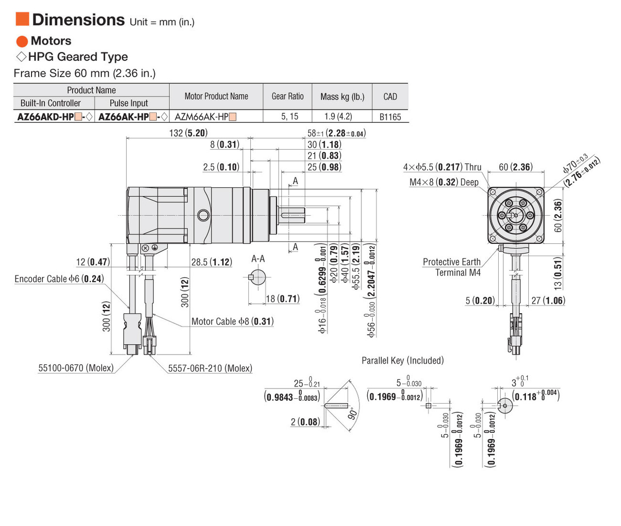 AZ66AKD-HP5 - Dimensions