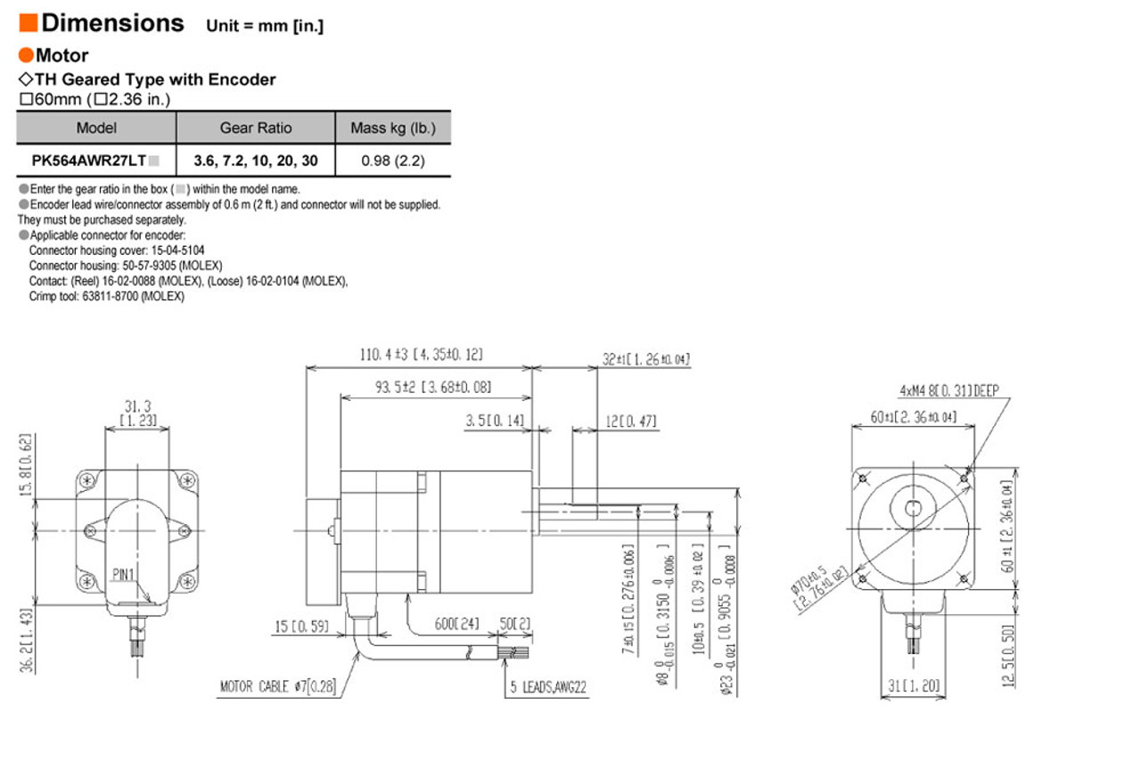 PK564AWR27LT3.6 - Dimensions