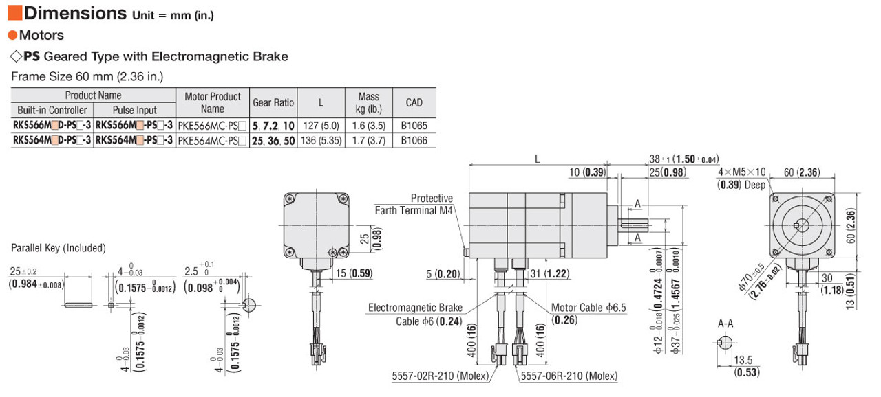 RKS564MAD-PS36 - Dimensions